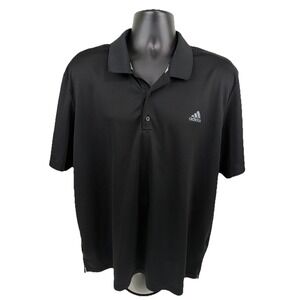 Adidas Golf Polo Shirt 2XL Mens Black Short Sleeve Logo